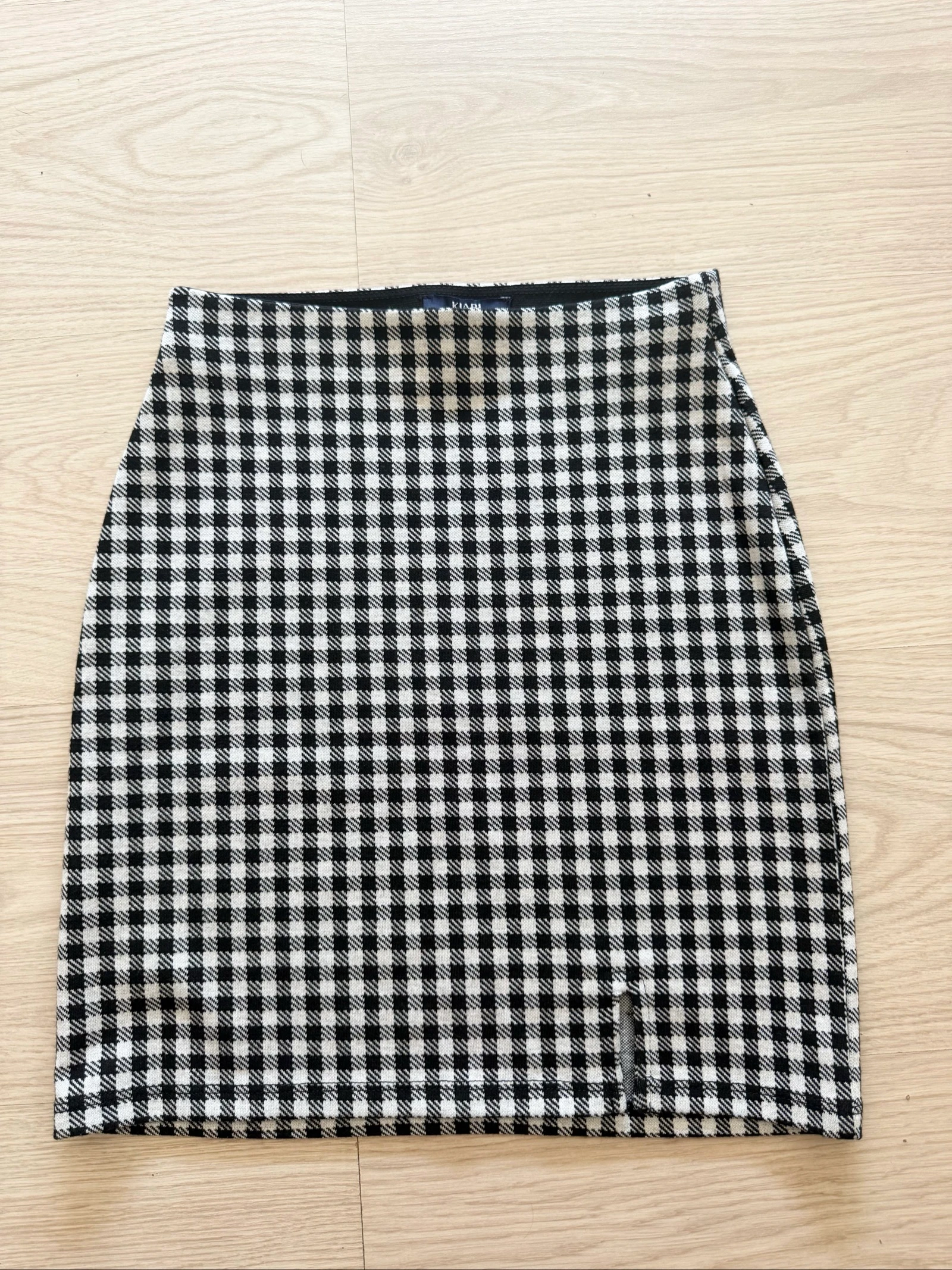 Mini falda ajustada a cuadros blanco y negro Kiabi talla 34 XS – photo 2